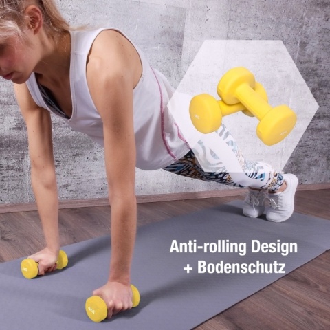 8 kg (2x4,0) Neoprenowe Hantle Gimnastyczne (żółte)