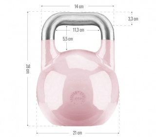 Kettlebell turniejowy różowy 8 kg