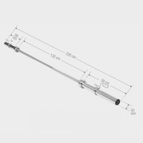 Sprężysty Gryf Olimpijski 220cm x 50mm Długi Prosty