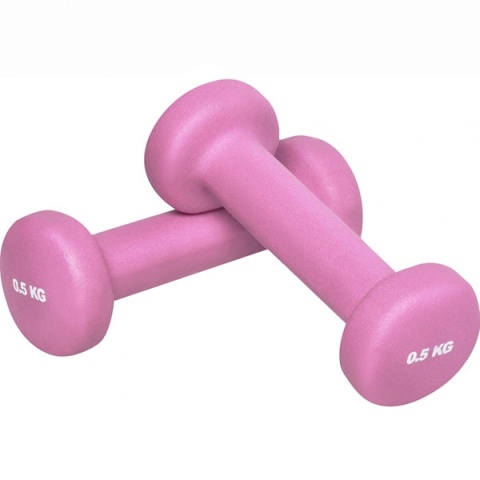 1 kg (2x0,5) Neoprenowe Hantle Gimnastyczne (różowe)