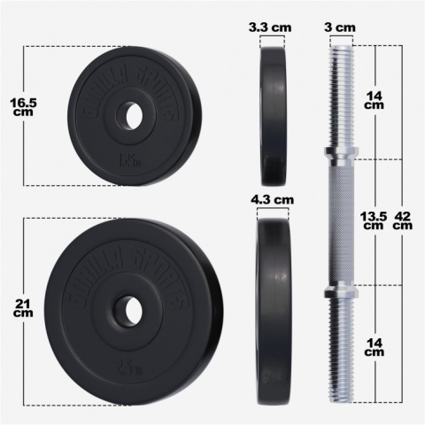 2x10 kg Zestaw Hantli Winylowych