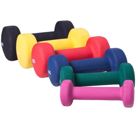 2 kg (2x1,0) Neoprenowe Hantle Gimnastyczne (zielone)