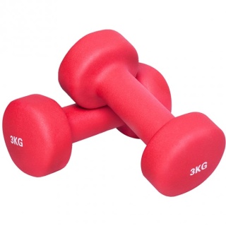 6 kg (2x3,0) Neoprenowe Hantle Gimnastyczne (czerwone)
