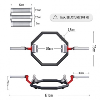 Multi Grip Trap Bar czarno-czerwony 50 mm zaciskowy