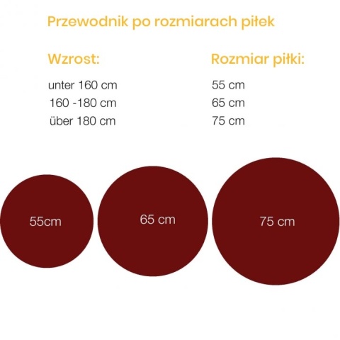 65cm Szara Piłka Gimnastyczna