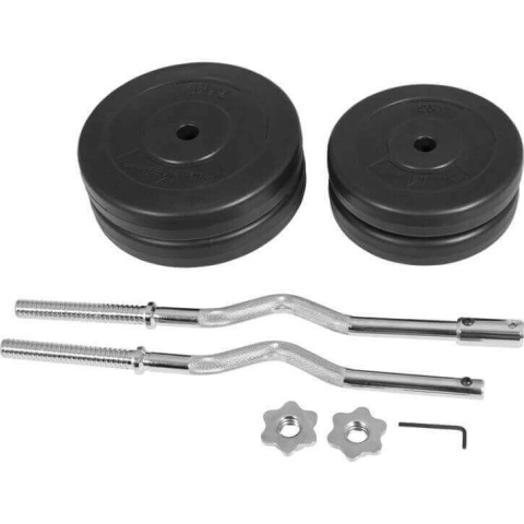 E-Series zestaw sztanga łamana 25mm z obciążeniem winylowym 30kg