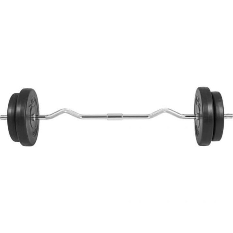 E-Series zestaw sztanga łamana 25mm z obciążeniem winylowym 30kg