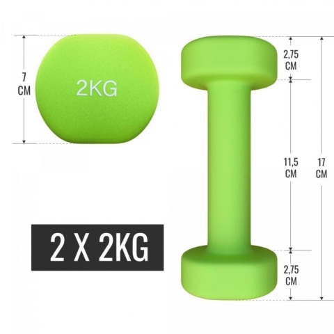 Hantelki 2 x 1 kg, 2 x 2 kg, 2 x 3 kg w zestawie walizeczką