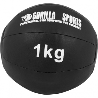 Piłka lekarska czarna 1 kg ze skóry syntetycznej