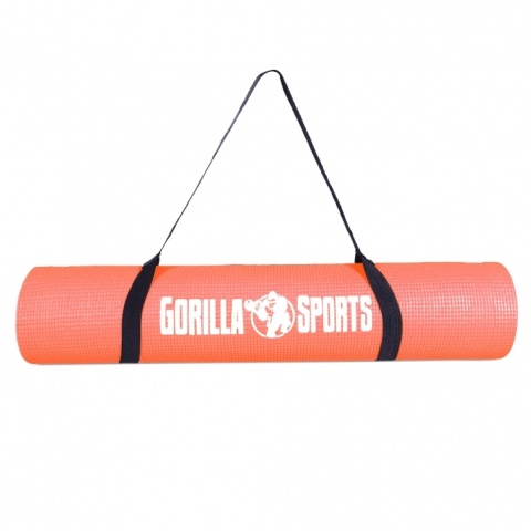 Mata do jogi PVC Gorilla Sports koralowa czerwień